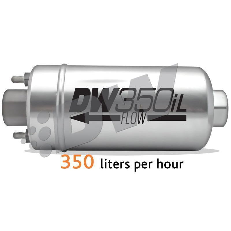 DeatschWerks DW350iL In-Line External Fuel Pump w/ Mounting Brackets - Universal-dw9-350-Fuel Pumps and Accessories-DeatschWerks-JDMuscle