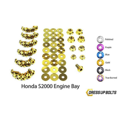 Dress Up Bolts Honda S2000 (2000-2009) AP1/AP2 Titanium Full Engine Bay Kit-HON-015-Ti-GLD-Dress Up Bolts-Dress Up Bolts-Gold-JDMuscle