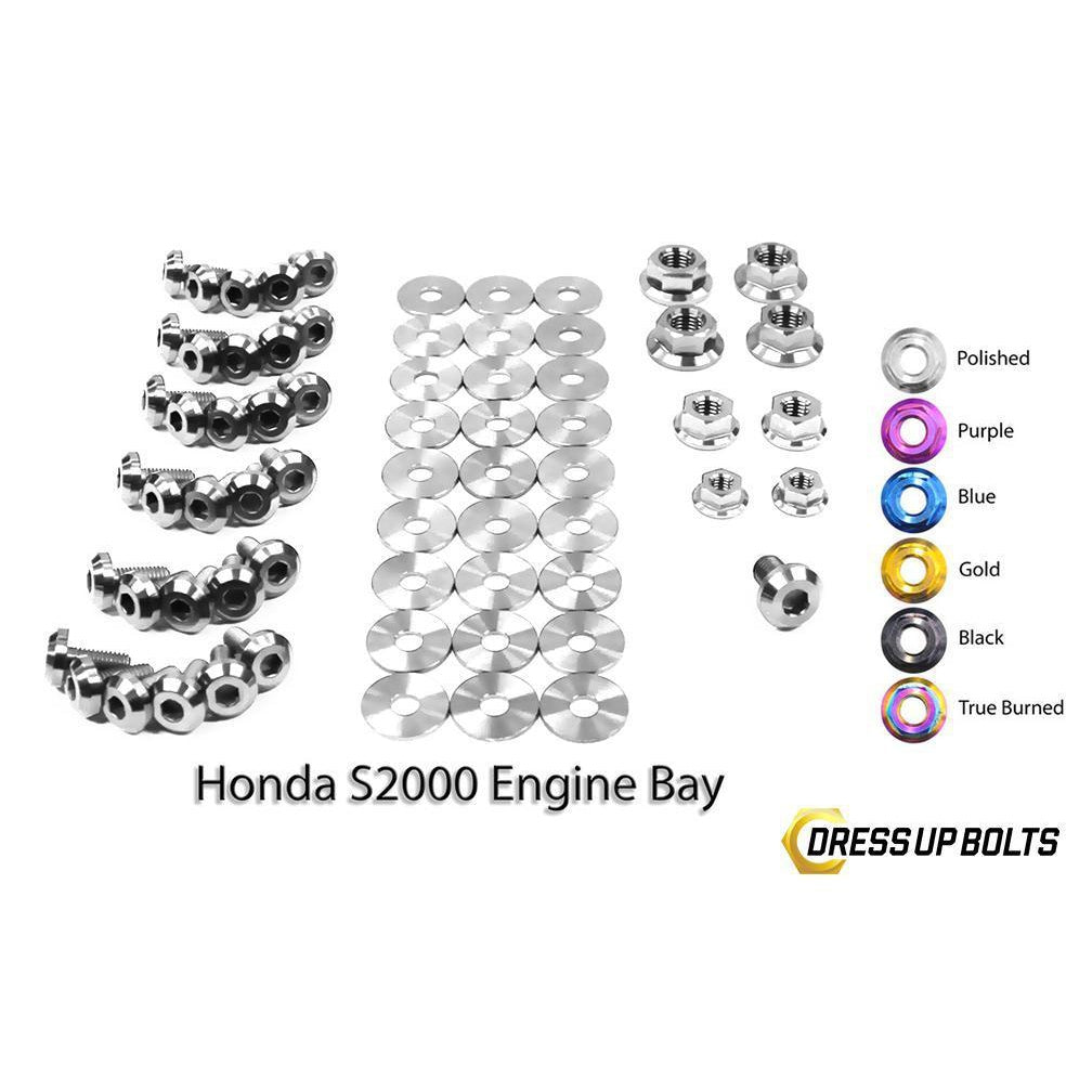 Dress Up Bolts Honda S2000 (2000-2009) AP1/AP2 Titanium Full Engine Bay Kit-HON-015-Ti-POL-Dress Up Bolts-Dress Up Bolts-Polished-JDMuscle