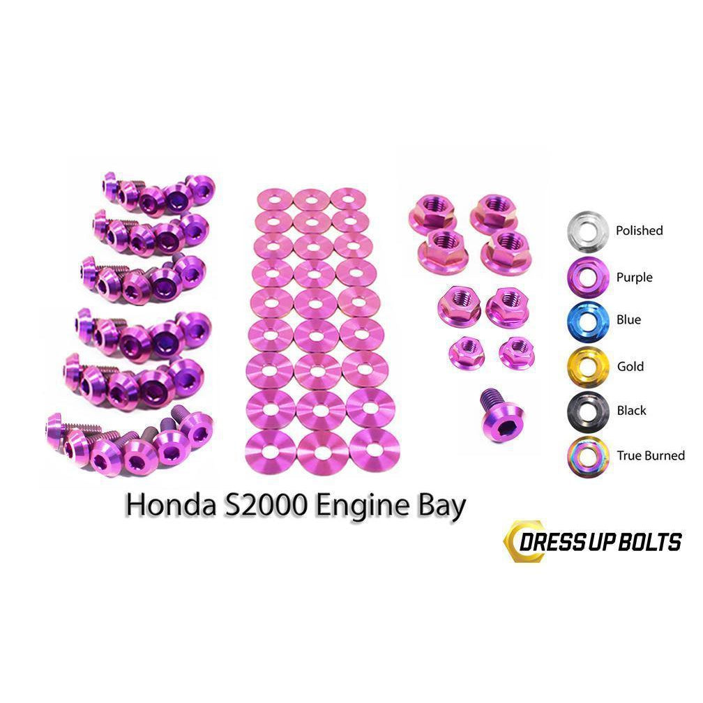 Dress Up Bolts Honda S2000 (2000-2009) AP1/AP2 Titanium Full Engine Bay Kit-HON-015-Ti-PRP-Dress Up Bolts-Dress Up Bolts-Purple-JDMuscle