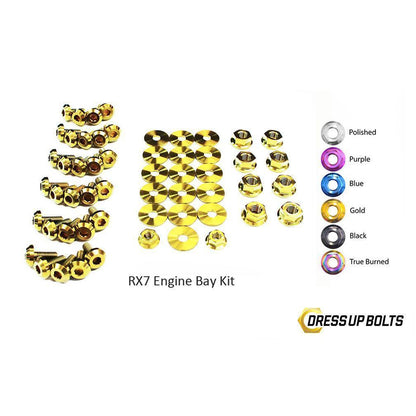 Dress Up Bolts Mazda RX-7 FC/FC3S (1986-1991) Titanium Engine Bay Kit-MAZ-008-Ti-GLD-Dress Up Bolts-Dress Up Bolts-Gold-JDMuscle