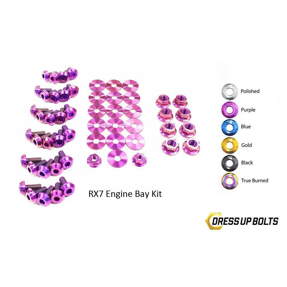 Dress Up Bolts Mazda RX-7 FC/FC3S (1986-1991) Titanium Engine Bay Kit-MAZ-008-Ti-PRP-Dress Up Bolts-Dress Up Bolts-Purple-JDMuscle