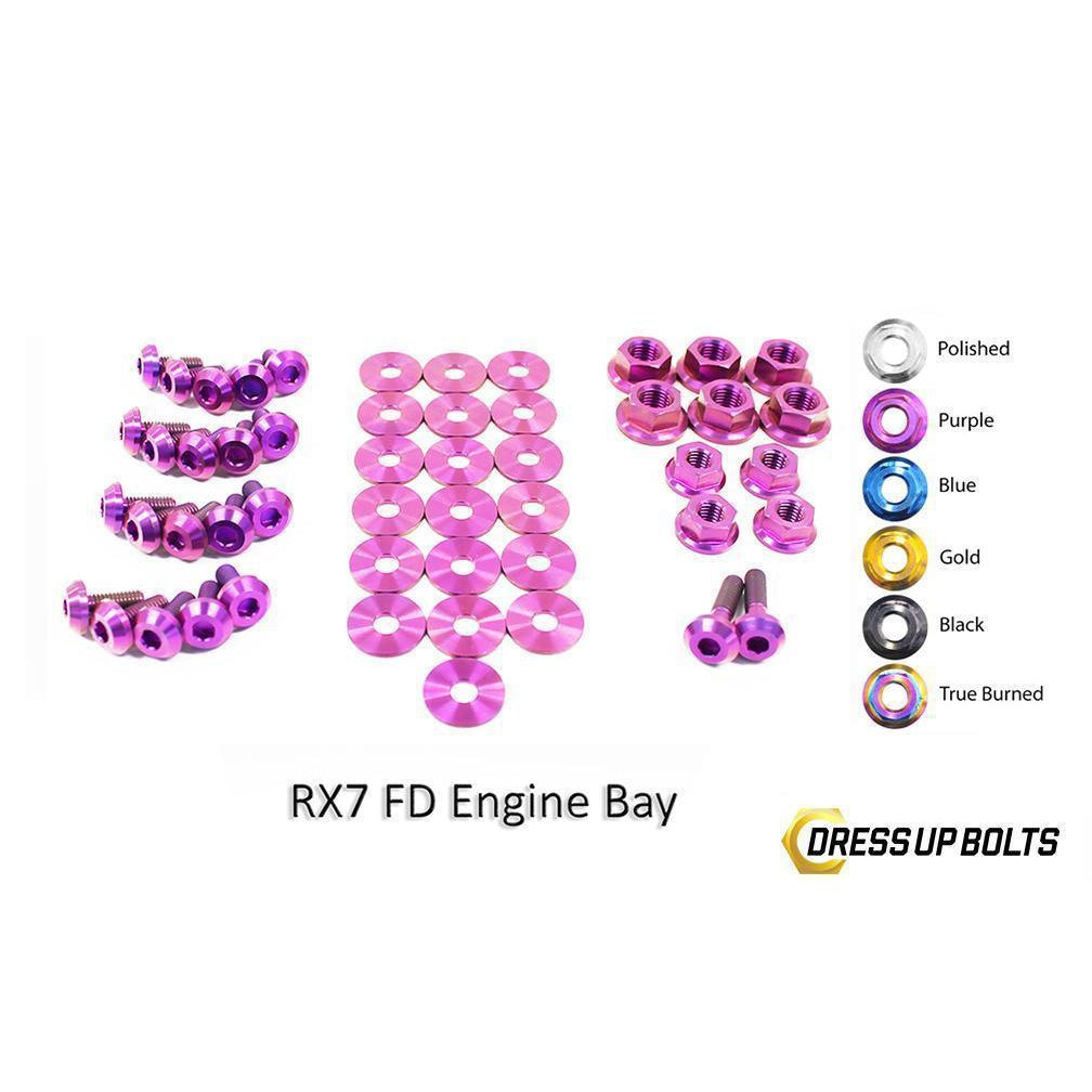 Dress Up Bolts Mazda RX-7 FD/FD3S (1992-2002) Titanium Engine Bay Kit-MAZ-001-Ti-PRP-Dress Up Bolts-Dress Up Bolts-Purple-JDMuscle