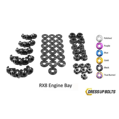 Dress Up Bolts Mazda RX-8 FE (2003-2012) Titanium Engine Bay Kit-MAZ-007-Ti-BLK-Dress Up Bolts-Dress Up Bolts-Black-JDMuscle