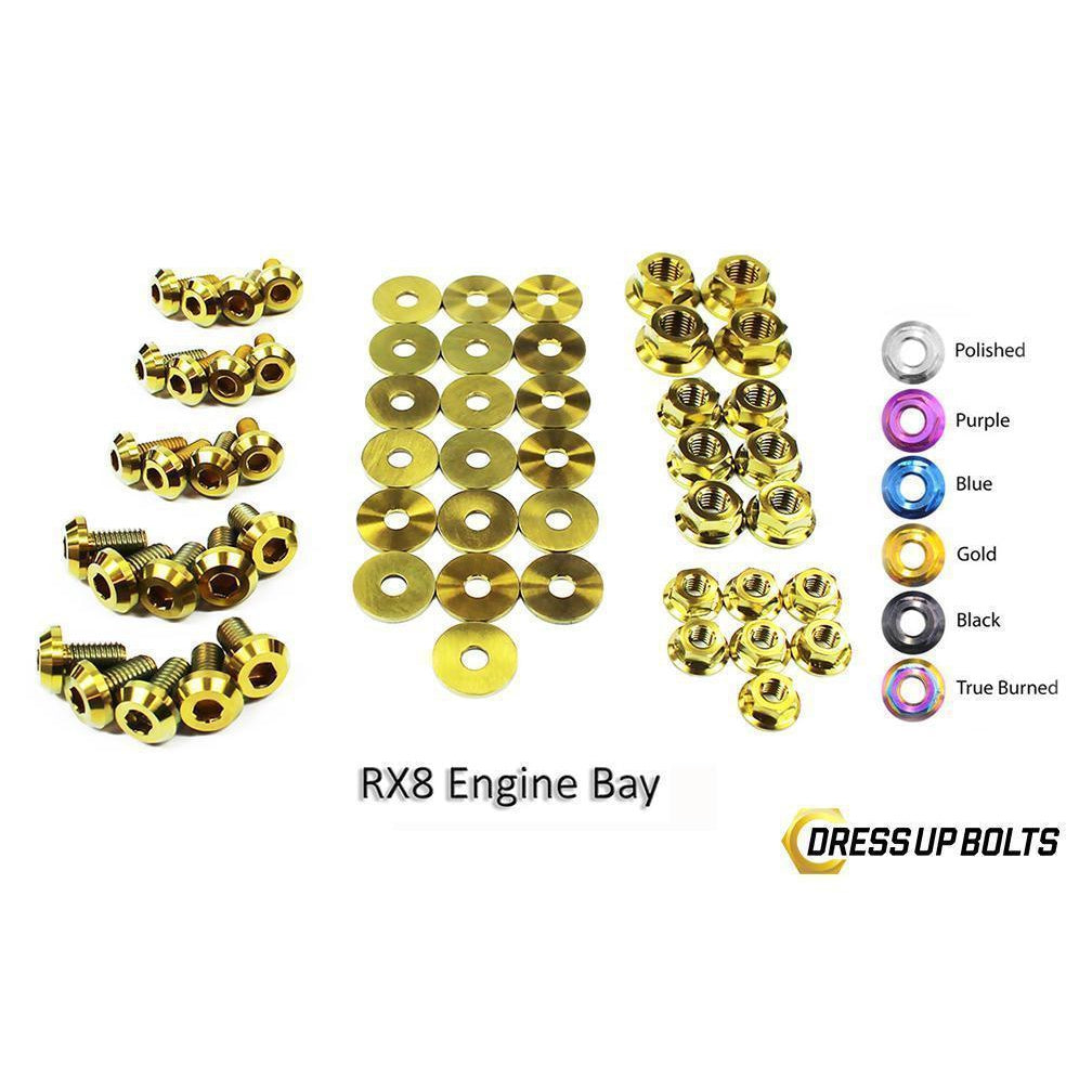 Dress Up Bolts Mazda RX-8 FE (2003-2012) Titanium Engine Bay Kit-MAZ-007-Ti-GLD-Dress Up Bolts-Dress Up Bolts-Gold-JDMuscle