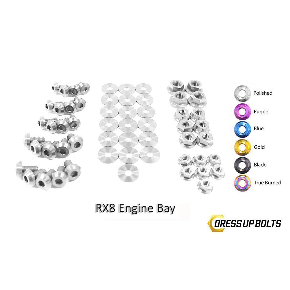 Dress Up Bolts Mazda RX-8 FE (2003-2012) Titanium Engine Bay Kit-MAZ-007-Ti-POL-Dress Up Bolts-Dress Up Bolts-Polished-JDMuscle