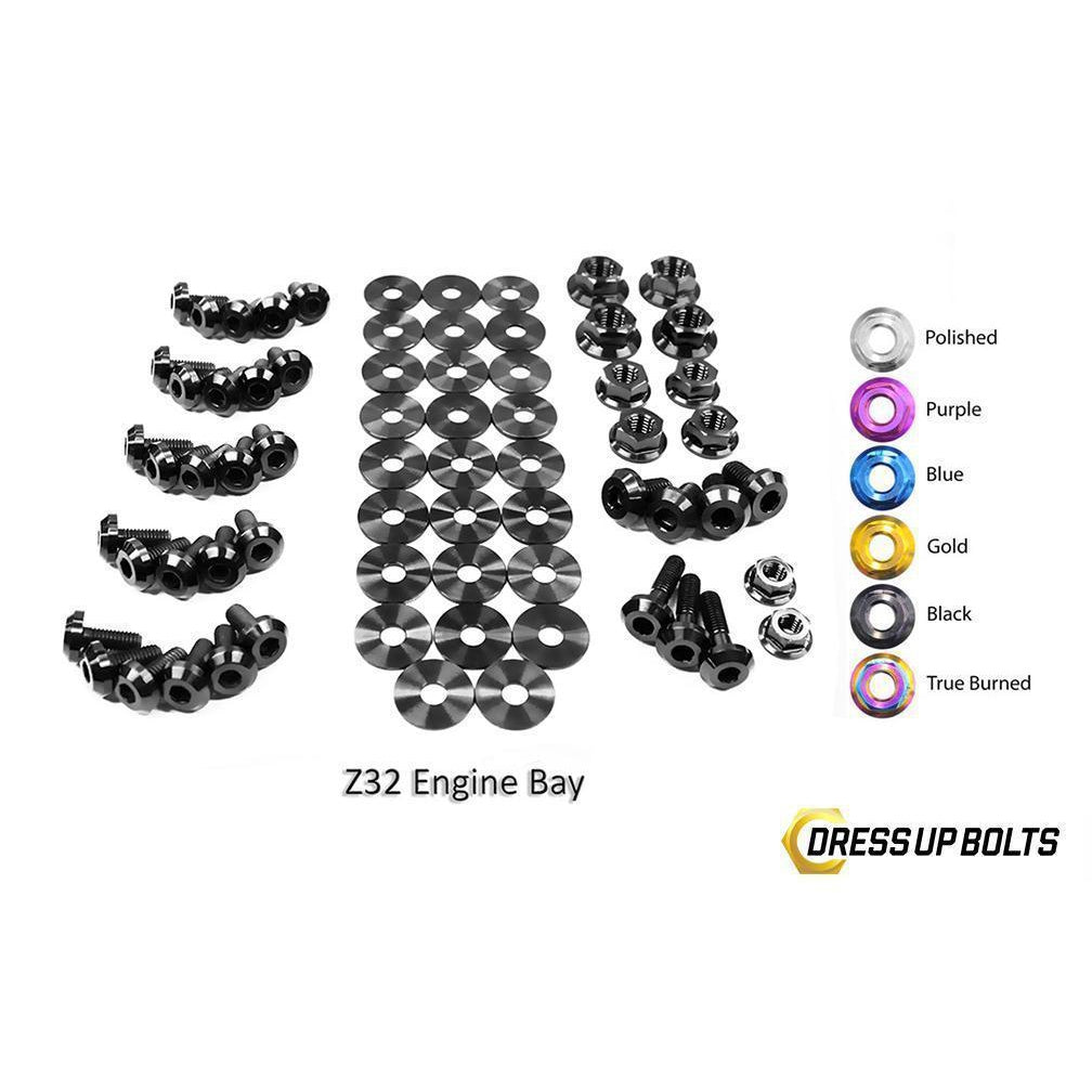 Dress Up Bolts Nissan 300ZX (1990-1999) Titanium Engine Bay Kit-NIS-015-Ti-BLK-Dress Up Bolts-Dress Up Bolts-Black-JDMuscle