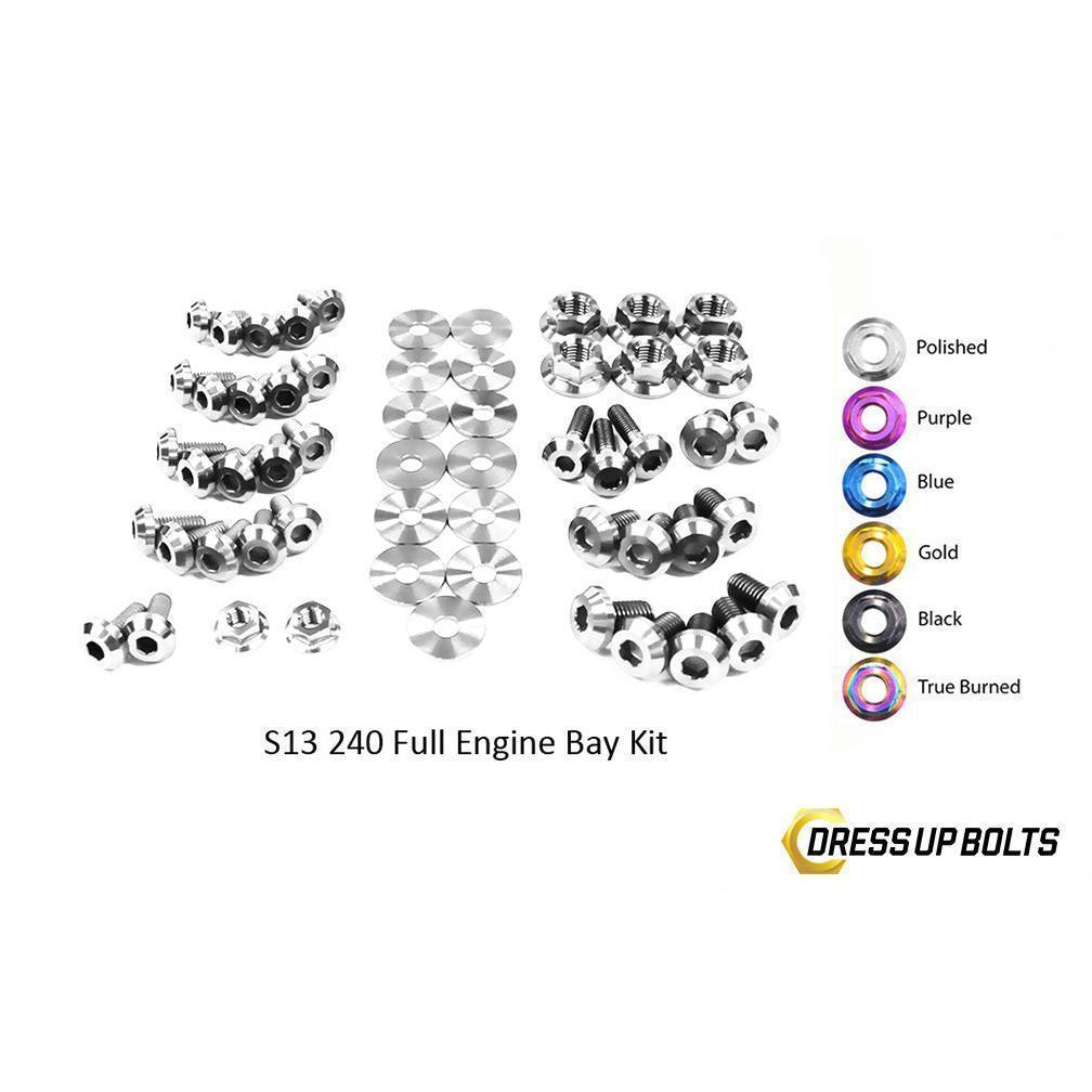 Dress Up Bolts Nissan S13 240sx (1989-1995) Titanium Full Engine Bay Kit-NIS-042-Ti-POL-Dress Up Bolts-Dress Up Bolts-Polished-JDMuscle