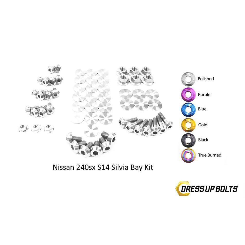 Dress Up Bolts Nissan S14 240sx (1995-1998) Titanium Engine Bay Kit-NIS-046-Ti-POL-Dress Up Bolts-Dress Up Bolts-Polished-JDMuscle