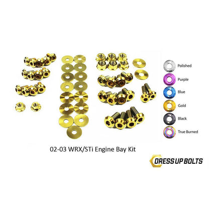 Dress Up Bolts Subaru WRX and STi (2002-2003) Titanium Engine Bay Kit-SUB-011-Ti-GLD-Dress Up Bolts-Dress Up Bolts-Gold-JDMuscle