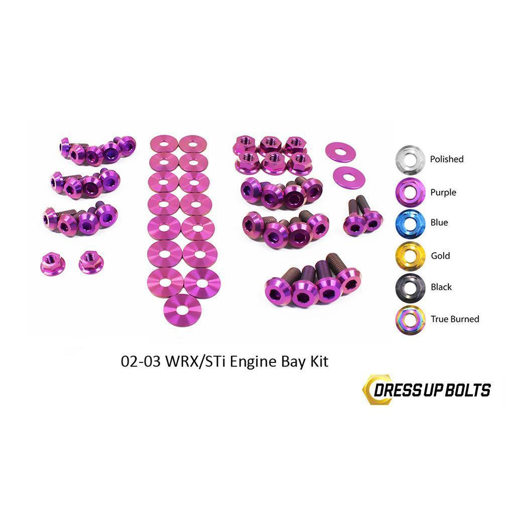 Dress Up Bolts Subaru WRX and STi (2002-2003) Titanium Engine Bay Kit-SUB-011-Ti-PRP-Dress Up Bolts-Dress Up Bolts-Purple-JDMuscle