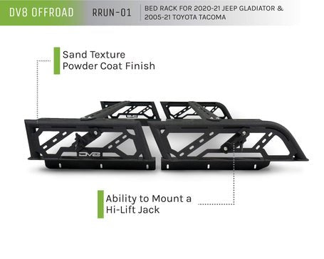 DV8 Offroad 05 - 23 Tacoma Overland Bed Rack 2pc. Adjustable - JDMuscleBody KitsdveRRUN-01
