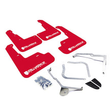 Rally Armor UR Red Mud Flap w/ White Logo and Altered Font WRX 15-21 / STI 15-21 | MF32-UR-RD/WH-X