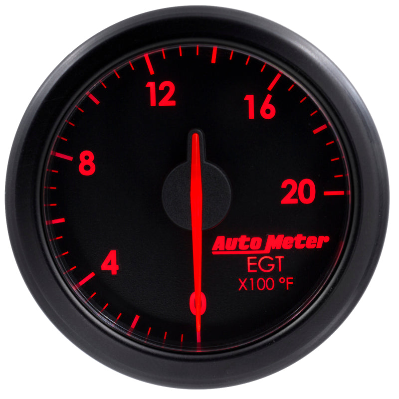 Autometer Airdrive 2-1/16in EGT Gauge 0-2000 Degrees F Black Universal | 9145-T