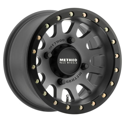 Method MR401 UTV Beadlock 14x10 5+5/0mm Offset 4x156 132mm CB Titanium w/Matte Black Ring Wheel