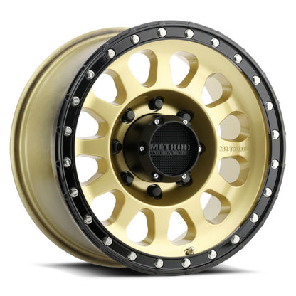 Method MR315 17x9 -12mm Offset 8x6.5 130.81mm CB Gold/Black Street Loc Wheel