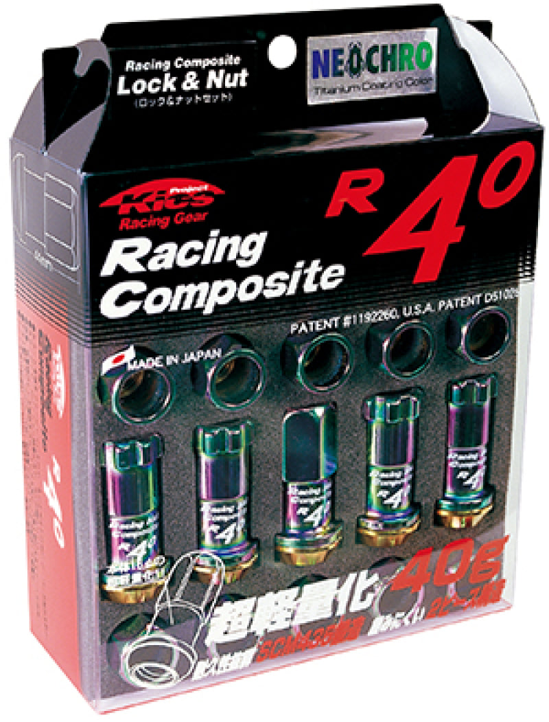 Project Kics 12x1.25 R40 Lug Nuts - Neo Chrome (16+4 Locks) | KRC03N