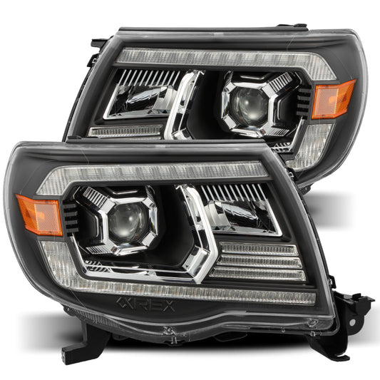 AlphaRex LUXX LED Projector Headlights Plank Style Black w/Activation Light and DRL Toyota Tacoma 2005-2011 | 880741