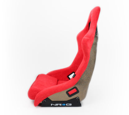 NRG FRP Bucket Seat ULTRA Edition - Large | Red Alcantara/Gold Glitter Back