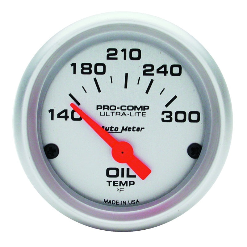 Autometer Ultra-Lite 52mm 140-300 Deg F Electronic Oil Temperature Gauge Universal | 4348