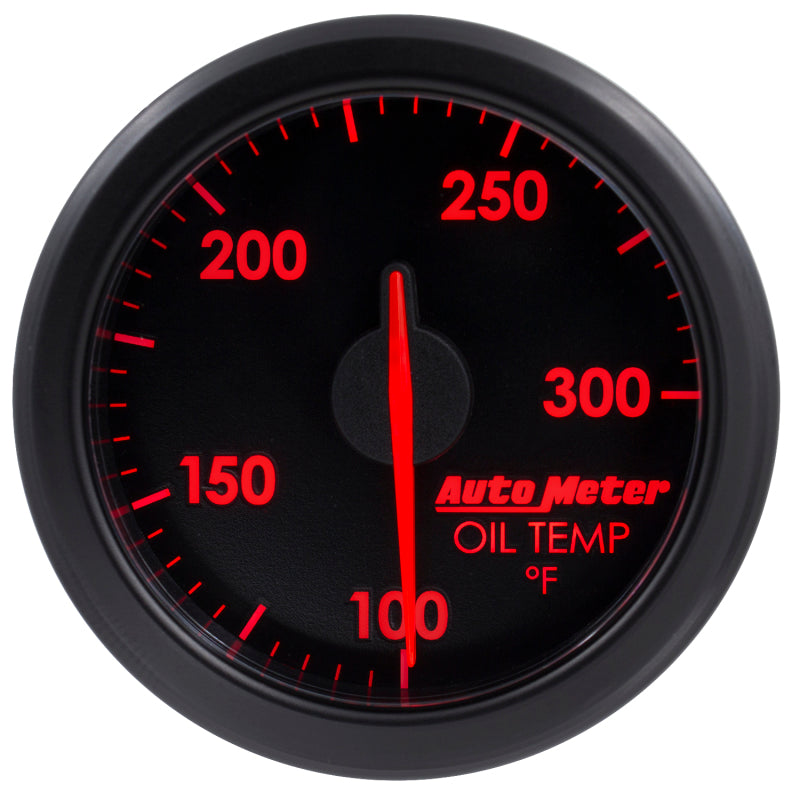 Autometer Airdrive 2-1/6in Oil Temp Gauge 100-300 Degrees F Black Universal | 9140-T