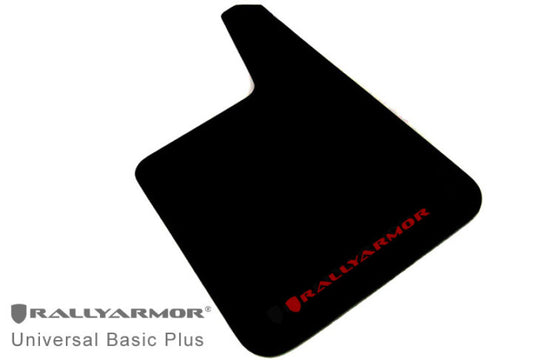 Rally Armor Basic Plus Black Mud Flap w/ Red Logo Universal | MF20-BAS-RD