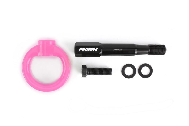 Perrin 15-17 WRX/STI Front Tow Hook Hyper Pink | PSP-BDY-232HP