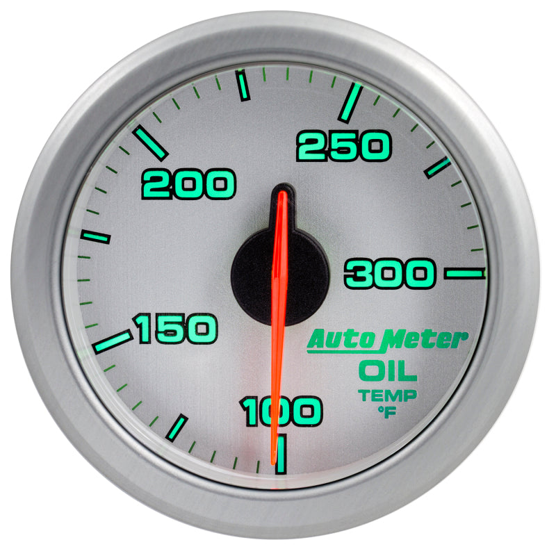 Autometer Airdrive 2-1/6in Oil Temp Gauge 100-300 Degrees F Silver Universal | 9140-UL