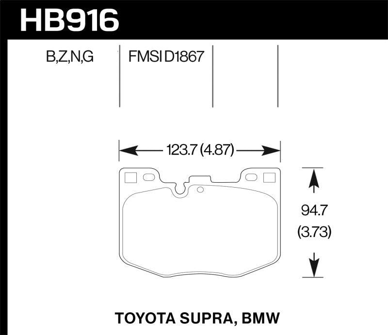 Hawk HP+ Street Front Brake Pads Toyota Supra 2019-2020 | HB916N.740