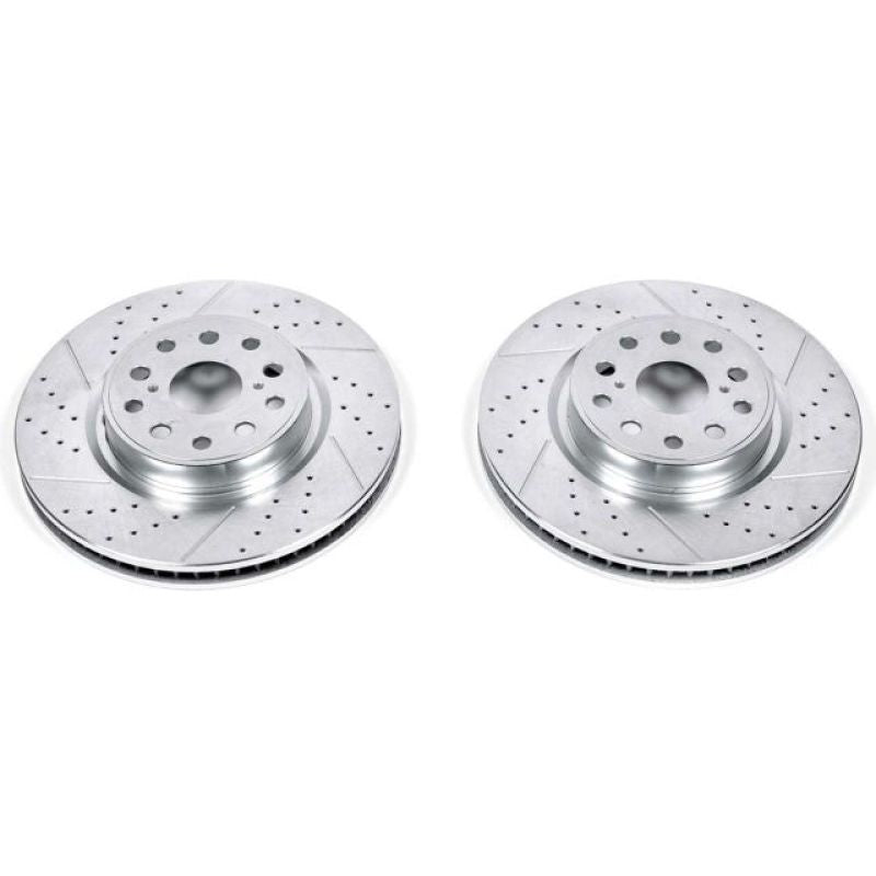 Power Stop Front Evolution Drilled & Slotted Rotors Pair Lexus LS460 2007-2017 | JBR1304XPR
