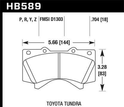 Hawk 08-10 Land Cruiser / 07-10 Tundra Super Duty Street Front Brake Pads | HB589P.704