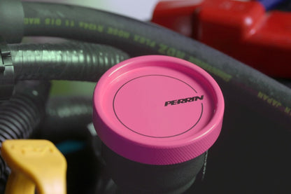 Perrin Oil Cap Round Style Hyper Pink Most Subaru Models | PSP-ENG-711HP