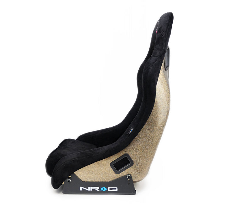 NRG FRP Bucket Seat ULTRA Edition - Medium | Black Alcantara/Gold Glitter Back