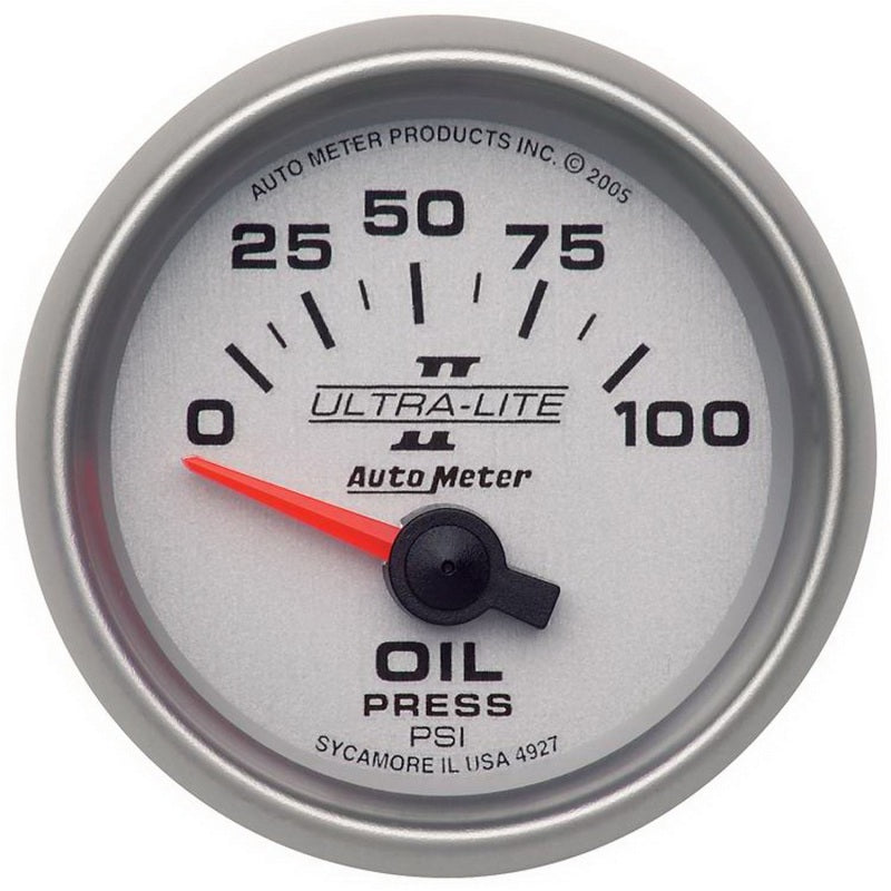 Autometer Ultra-Lite II 52mm 0-100 PSI Electrical Oil Pressure Gauge Universal | 4927