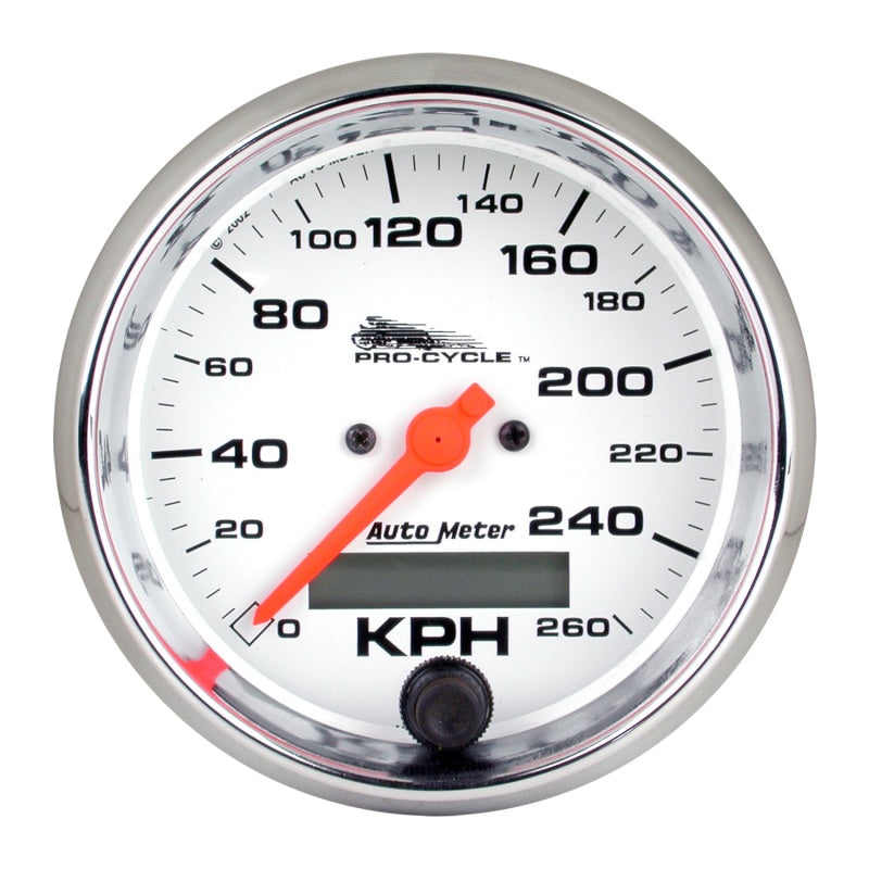 Autometer Pro-Cycle Gauge Speedometer 3 3/4in 160 Mph Electric White Universal | 19355