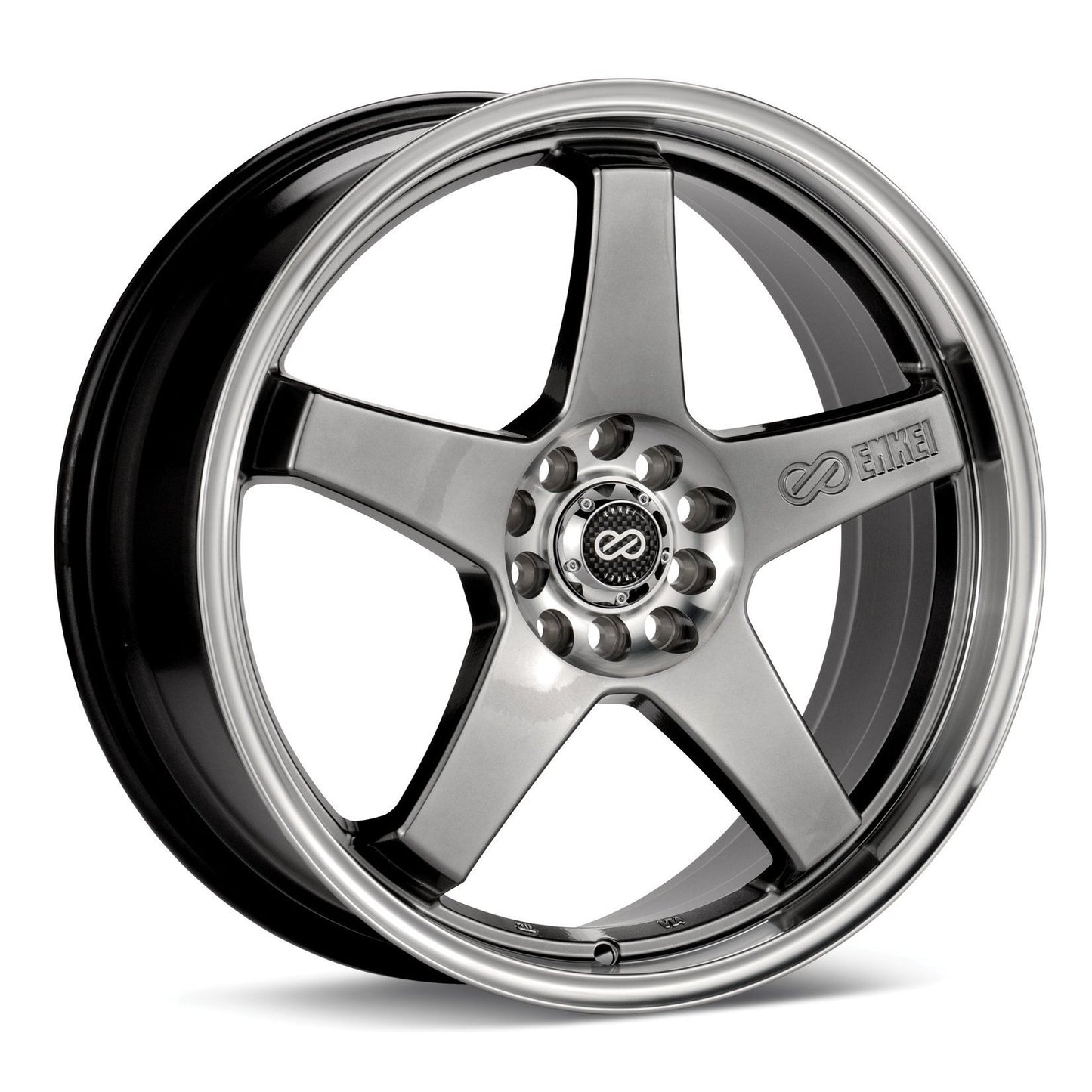 Enkei EV5 17x7 +45mm 4x100/108 72.6 - Hyper Black (446-770-1145HB)-enk446-770-1145HB-446-770-1145HB-Wheels-Enkei-17x7-+45mm-4x100/108-JDMuscle