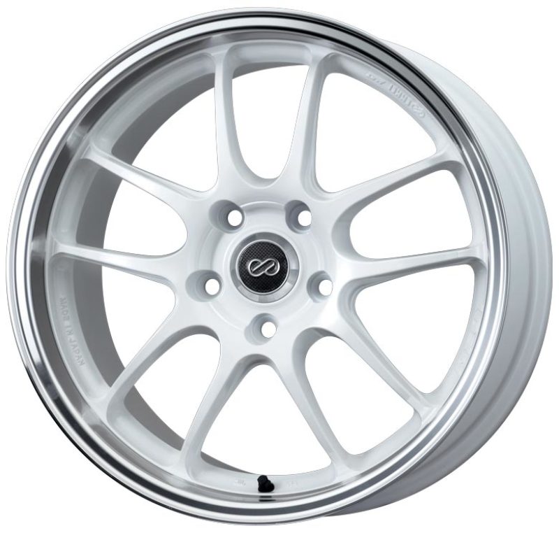Enkei PF01SS 17x8 5x114.3 50mm Offset 75mm Bore Diameter White w/ Machined Lip - JDMuscleNon - Categorizedenk460-780-6550WM