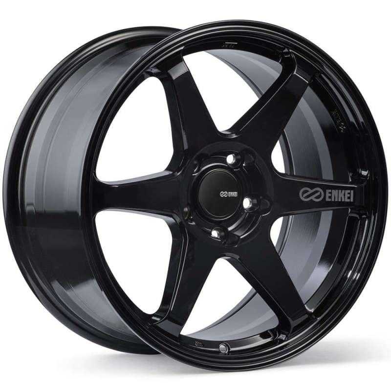 Enkei T6R 17x8 40mm Offset 5x114.3 Bolt Pattern 72.6 Bore Gloss Black Wheel - JDMuscleNon - Categorizedenk539-780-6540BK