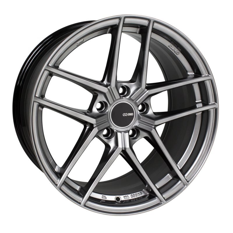 Enkei TY5 19x8.5 5x114.3 50mm Offset 72.6mm Bore Hyper Silver Wheel - JDMuscleNon - Categorizedenk498-985-6550HS
