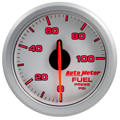 Autometer Airdrive 2-1/6in Fuel Pressure Gauge 0-100 PSI Silver Universal | 9171-UL