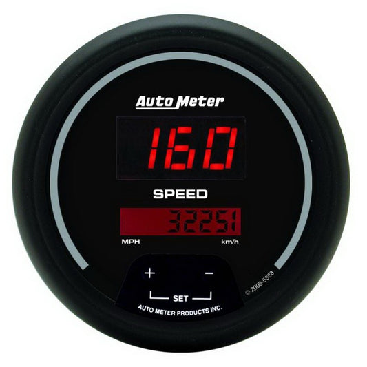 Autometer Sport-Comp Black 3 3/8in 160 MPH Digital Speedometer Gauge Universal | 6388