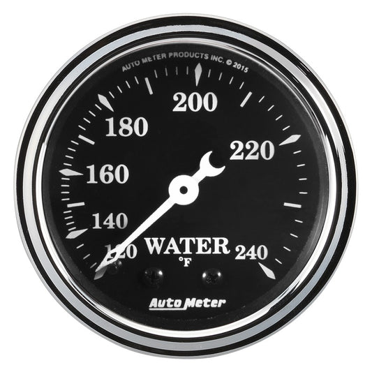 Auto Meter Gauge Water Temperatures 2 1/16in 120-240F Mechanical Old Tyme Black Universal | 1733