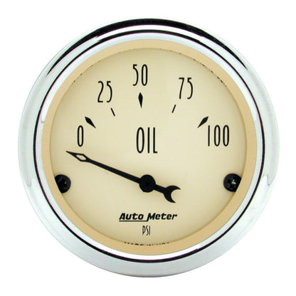 Autometer Antique Beige 5-Gauge Kit 3-1/8in Electrical Speedometer 190KPH Universal | 1809-M