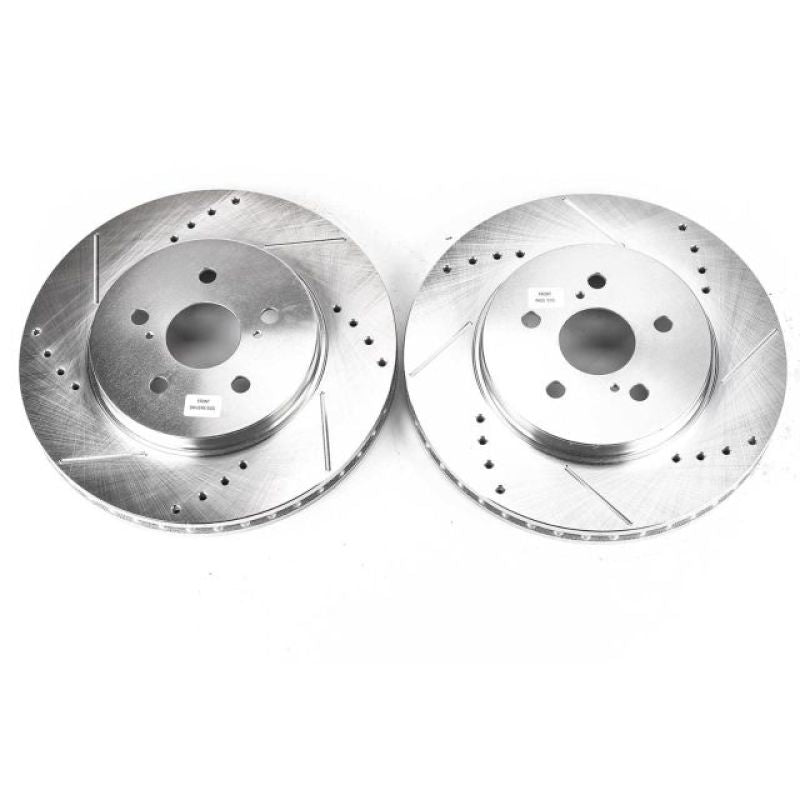 Power Stop Front Evolution Drilled & Slotted Rotors Pair Lexus RX330 2004-2006 / RX350 2007-2009 / RX400h 2006-2008 / Toyota Highlander Hybrid 2006-2007 | JBR1152XPR