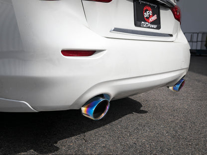 aFe Takeda 2.5in 304 SS Cat-Back Exhaust System w/ Blue Flame Tips 16-20 Infiniti Q50 V6-3.0L | tt | 49-36132NM-L