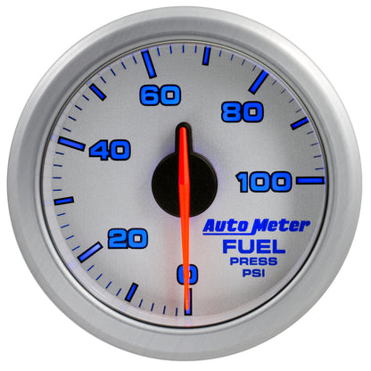 Autometer Airdrive 2-1/6in Fuel Pressure Gauge 0-100 PSI Silver Universal | 9171-UL