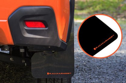 Rally Armor Black Mud Flap w/ Orange Logo Subaru XV Crosstrek 2013-2017 | MF26-UR-BLK/OR