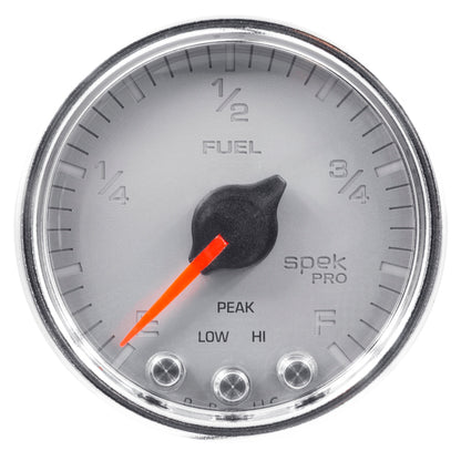 Autometer Spek-Pro Gauge Fuel Level 2 1/16in 0-270 Programmable Silver / Chrm Universal | P312218