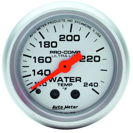 Autometer Ultra-Lite 52mm 120-240 Deg F Mechanical Water Temperature Gauge Universal | 4332