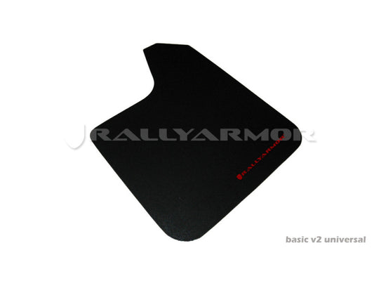 Rally Armor Basic Black Mud Flap w/ Red Logo Universal | MF12-BAS-RD